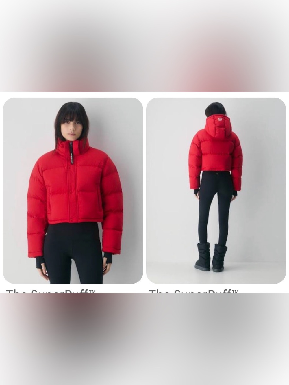 The SuperPuff Cropped Puffer Jacket - Red